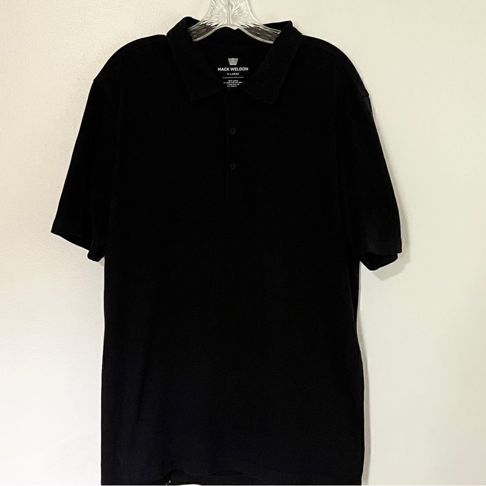 Mack Weldon Dry Knit 100% Cotton True Black Polo Like New XL